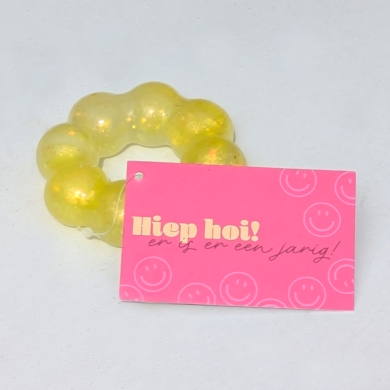 Glitter Traktatie - Knijp-glitterarmband met persoonlijk kaartje