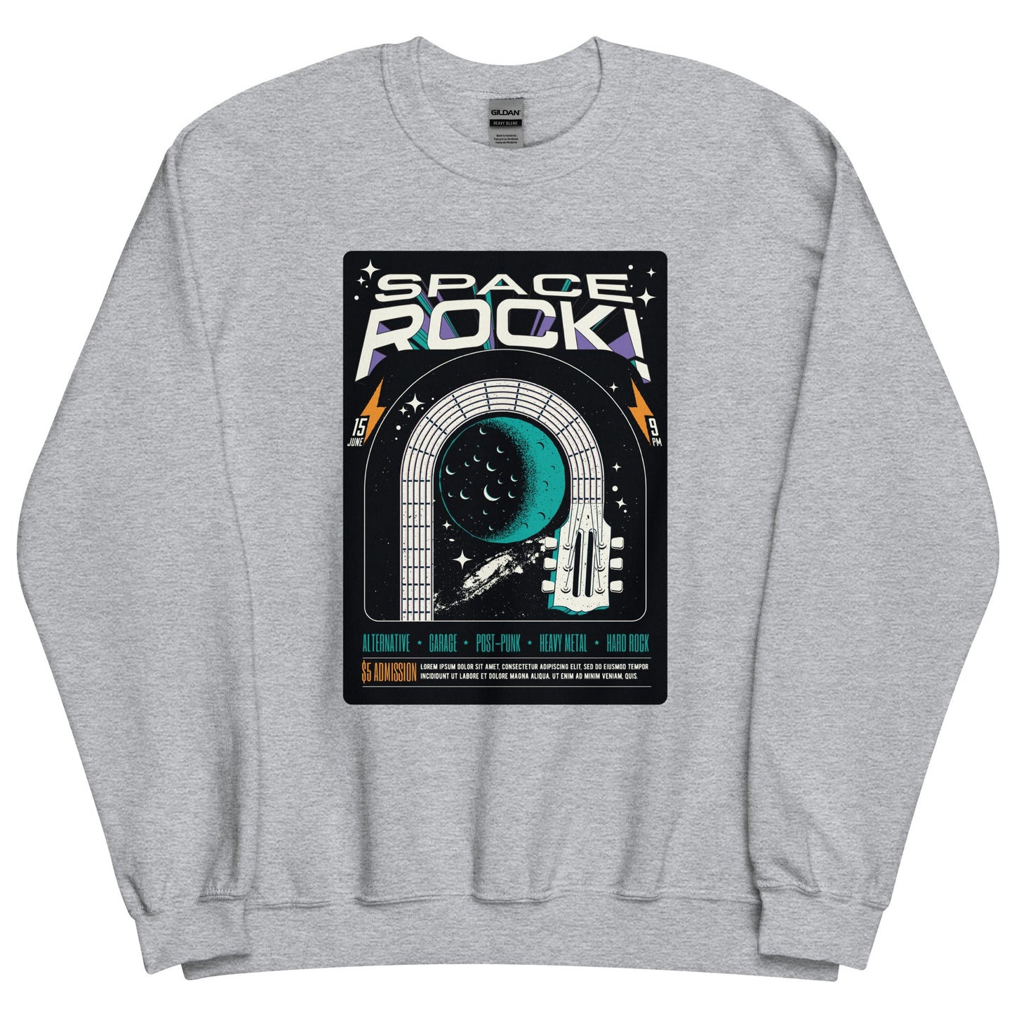 Space Rock - Heren Sweatshirt (Print voor)