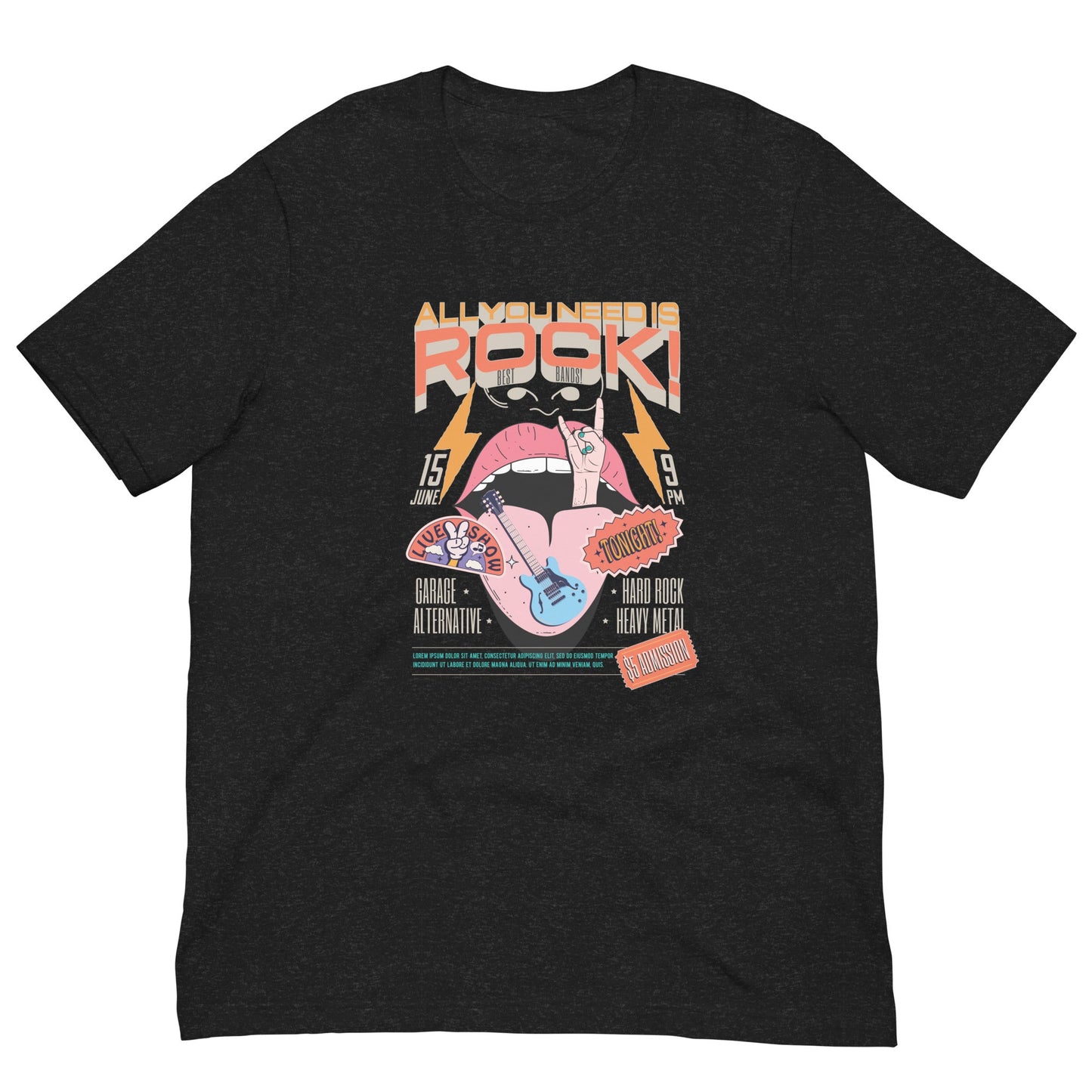 All You Need is Rock - Heren T-Shirt (Print voor)
