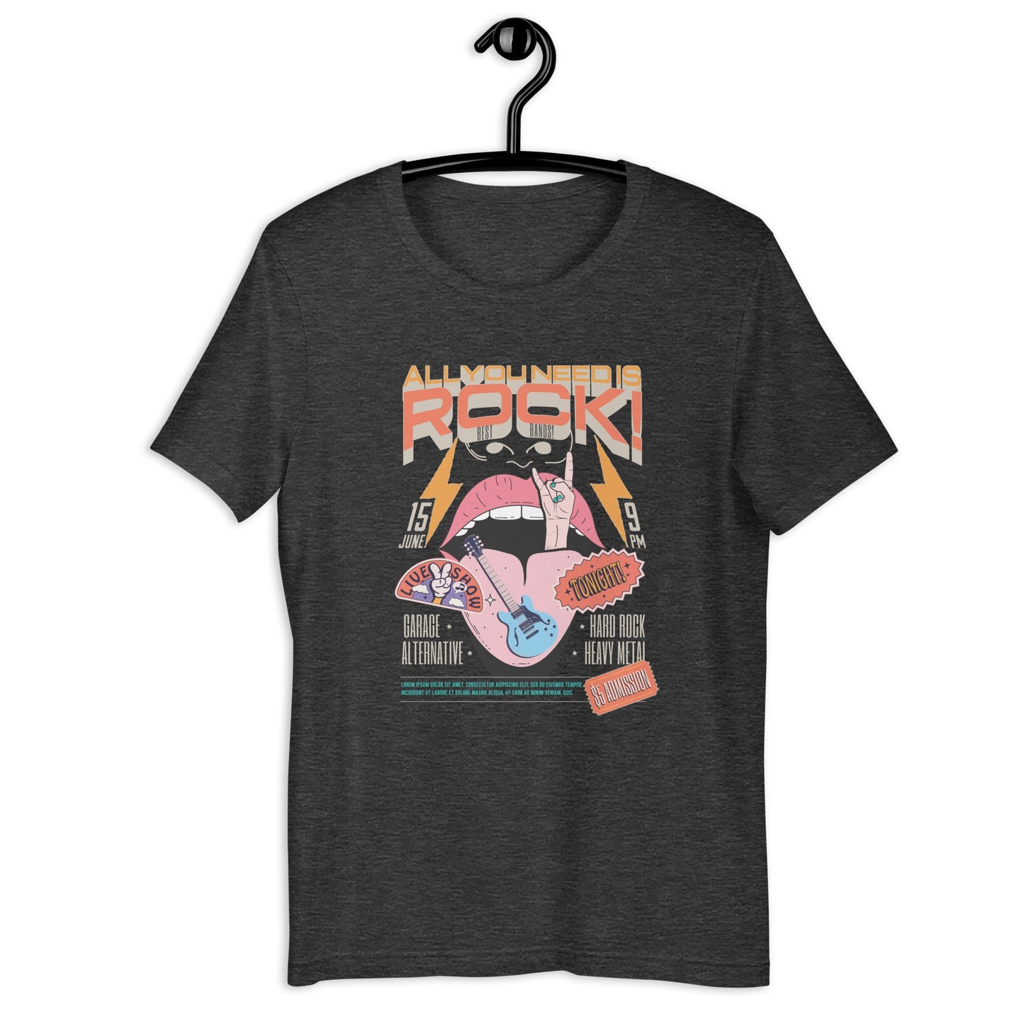 All You Need is Rock - Heren T-Shirt (Print voor)