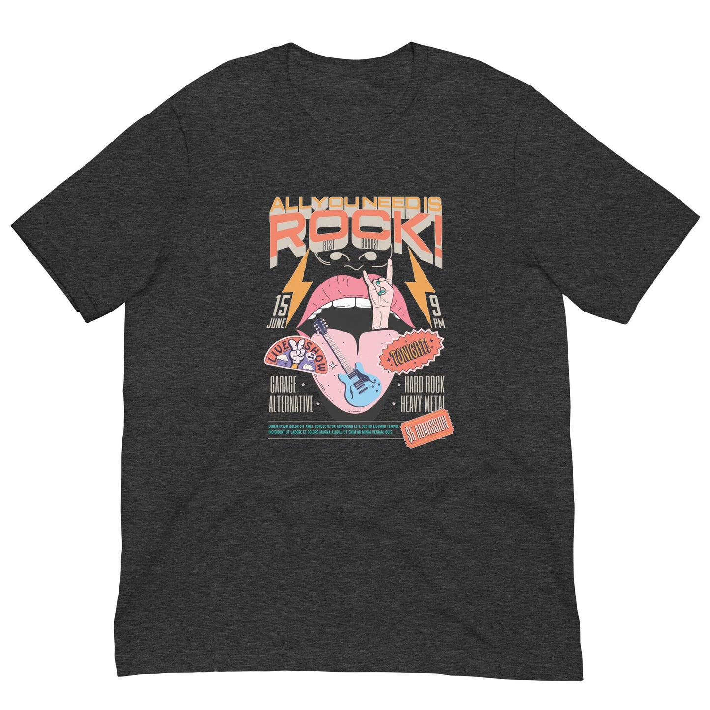 All You Need is Rock - Heren T-Shirt (Print voor)