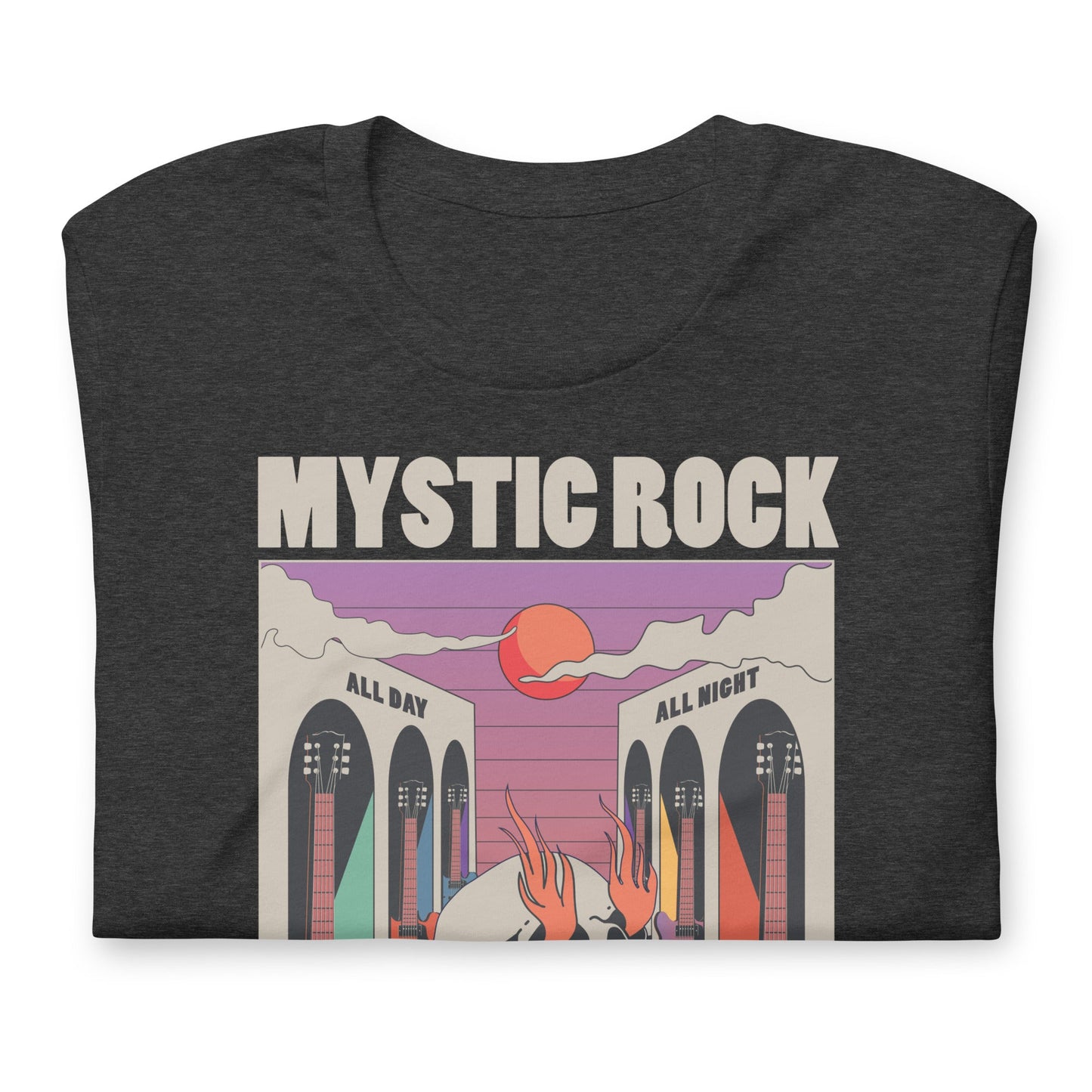 All You Need is Rock - Heren T-Shirt Donker (Print voor)
