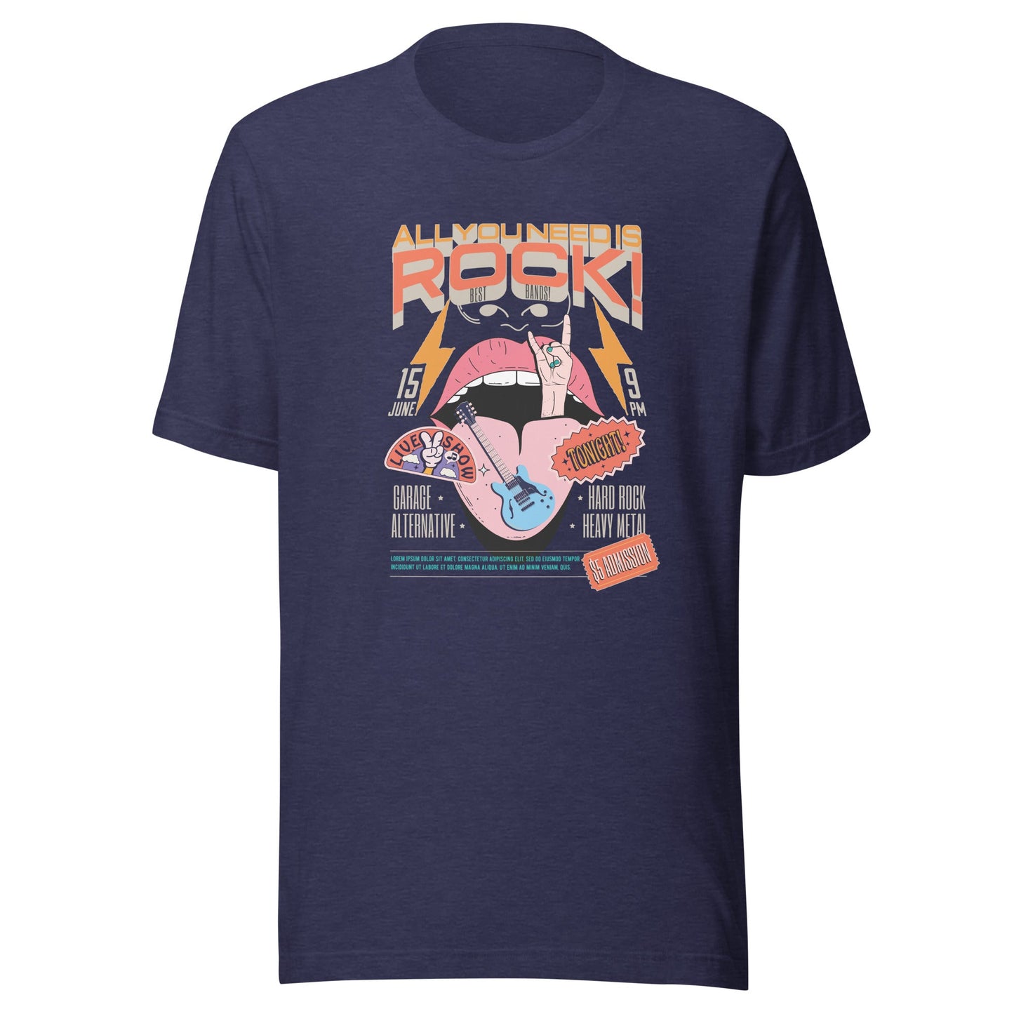 All You Need is Rock - Heren T-Shirt (Print voor)