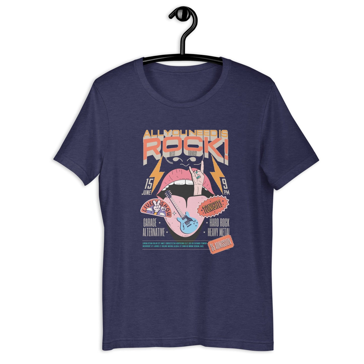 All You Need is Rock - Heren T-Shirt (Print voor)
