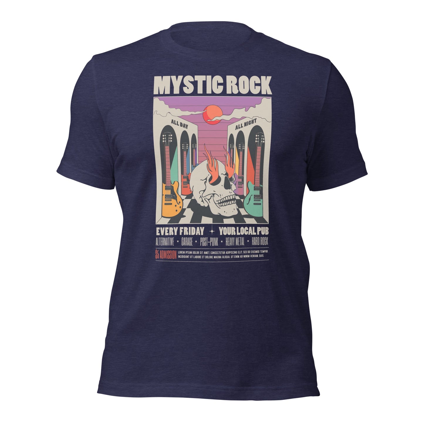All You Need is Rock - Heren T-Shirt Donker (Print voor)