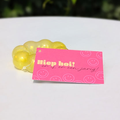Glitter Traktatie - Knijp-glitterarmband met persoonlijk kaartje