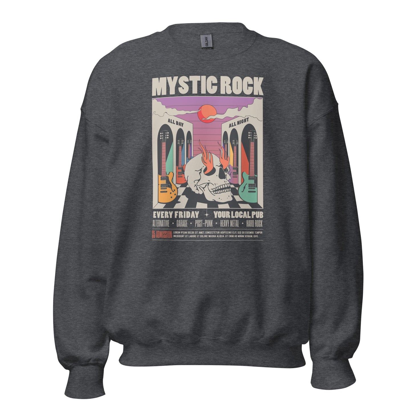 Mystic Rock - Heren Sweatshirt Donker (Print voor)