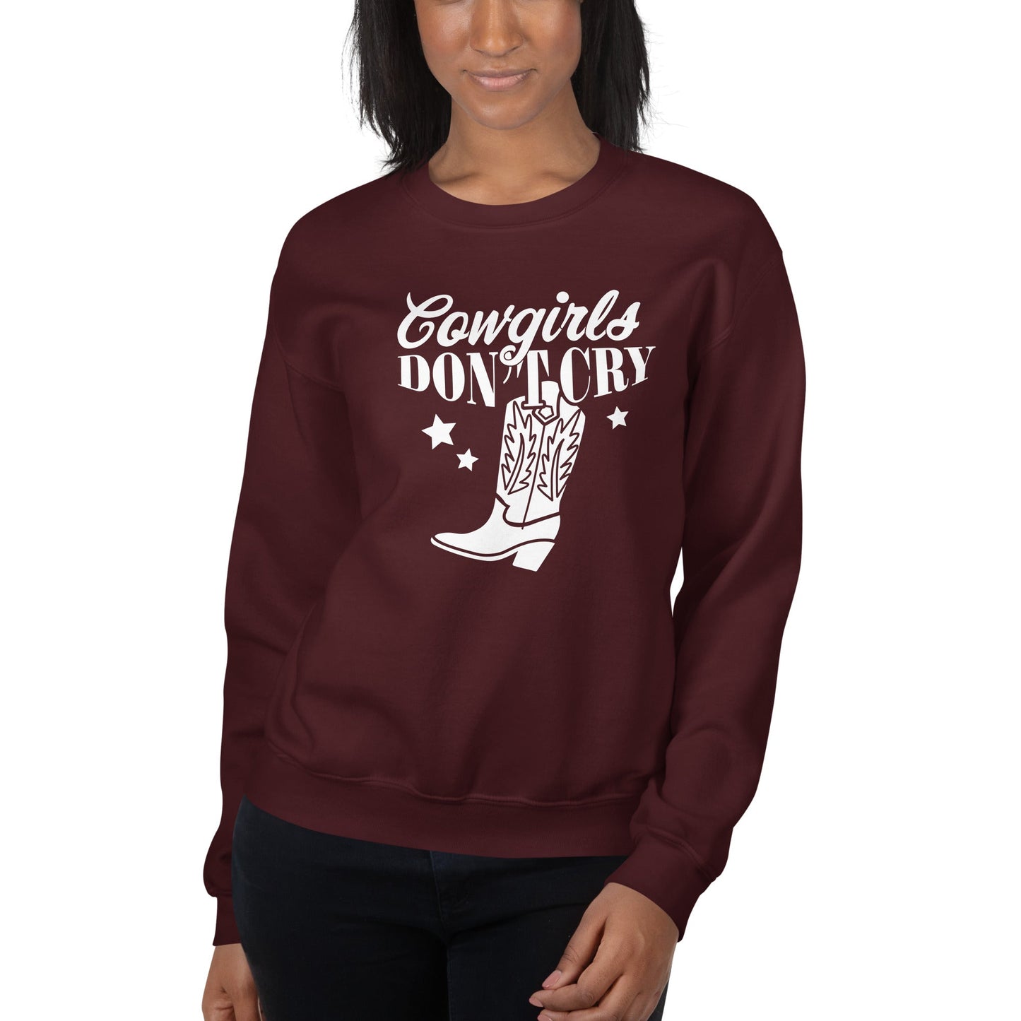 Cowgirls don't cry  - Dames Sweatshirt donker (Print voor)