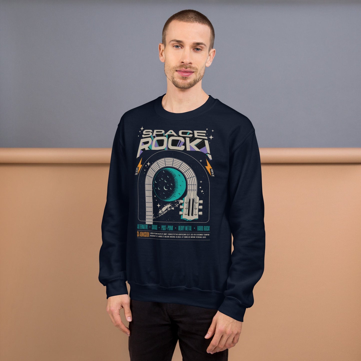 Space Rock - Heren Sweatshirt (Print voor)