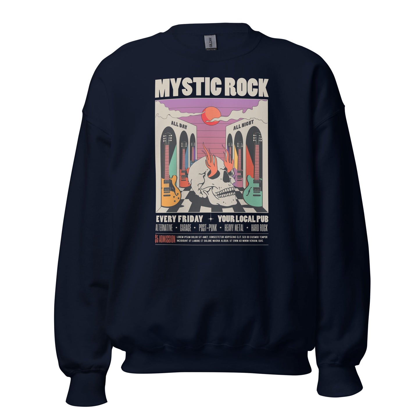 Mystic Rock - Heren Sweatshirt Donker (Print voor)