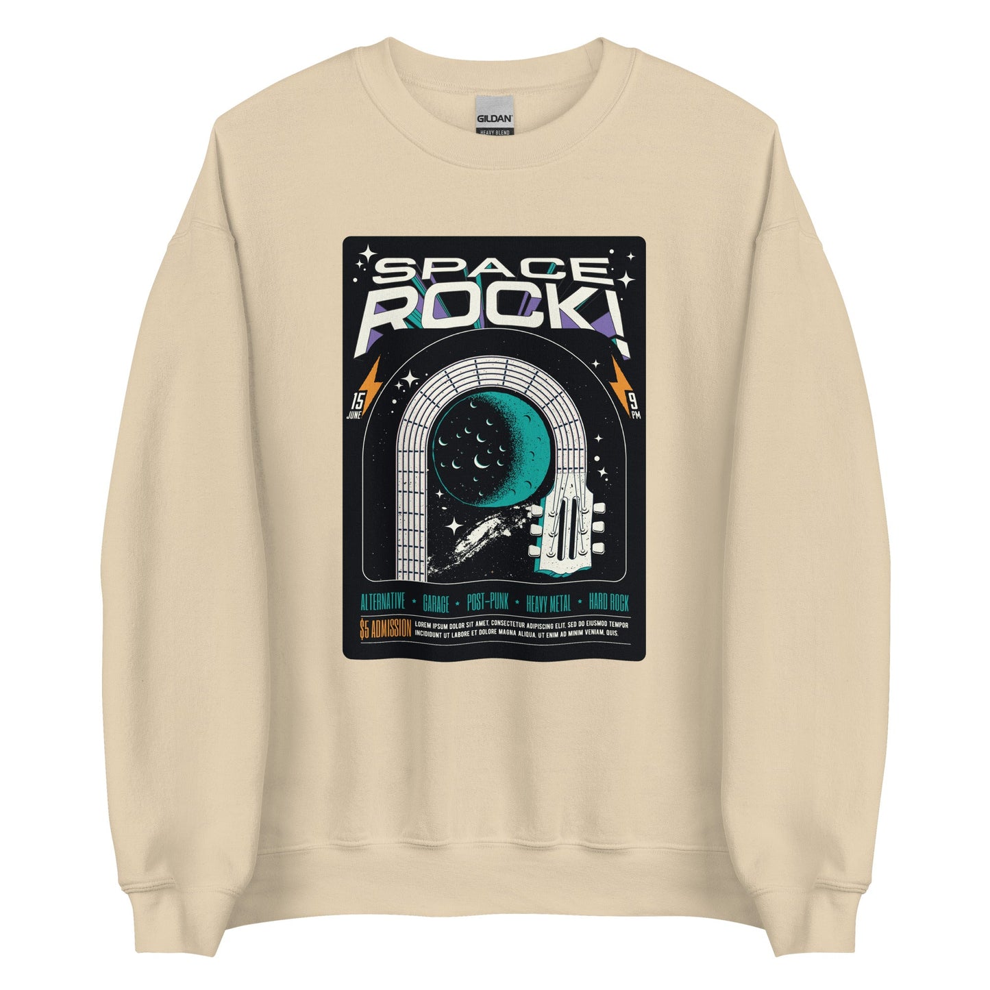 Space Rock - Heren Sweatshirt (Print voor)