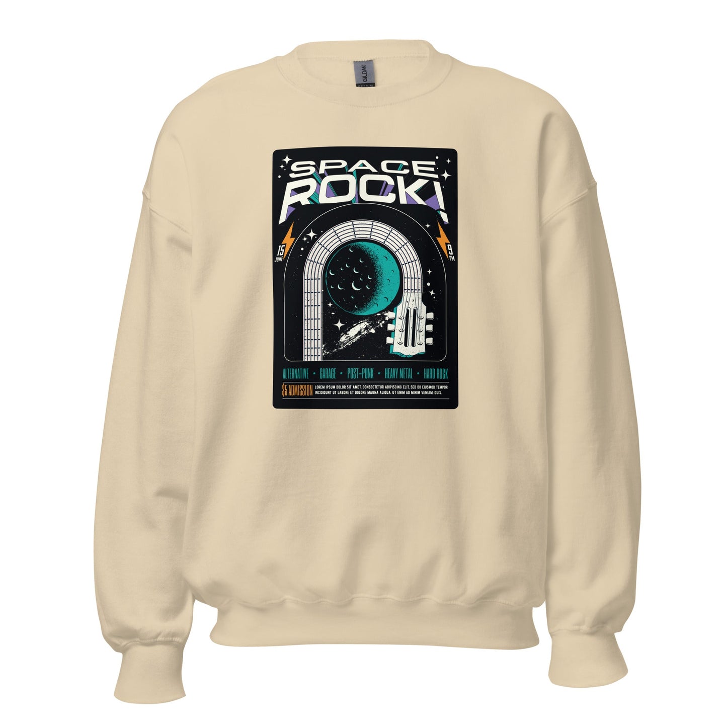 Space Rock - Heren Sweatshirt (Print voor)