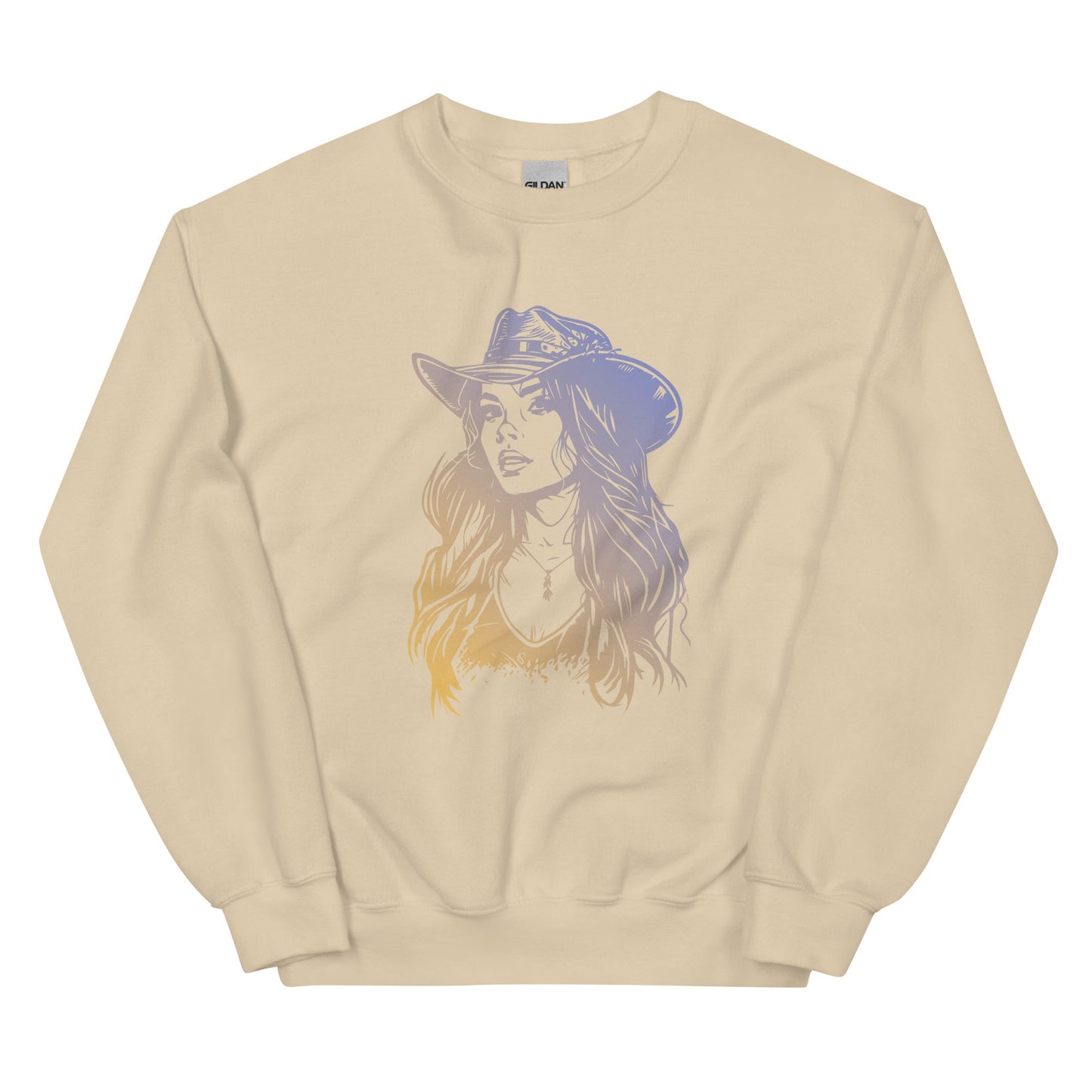 Cowgirl - Dames Sweatshirt kleur (Print voor)