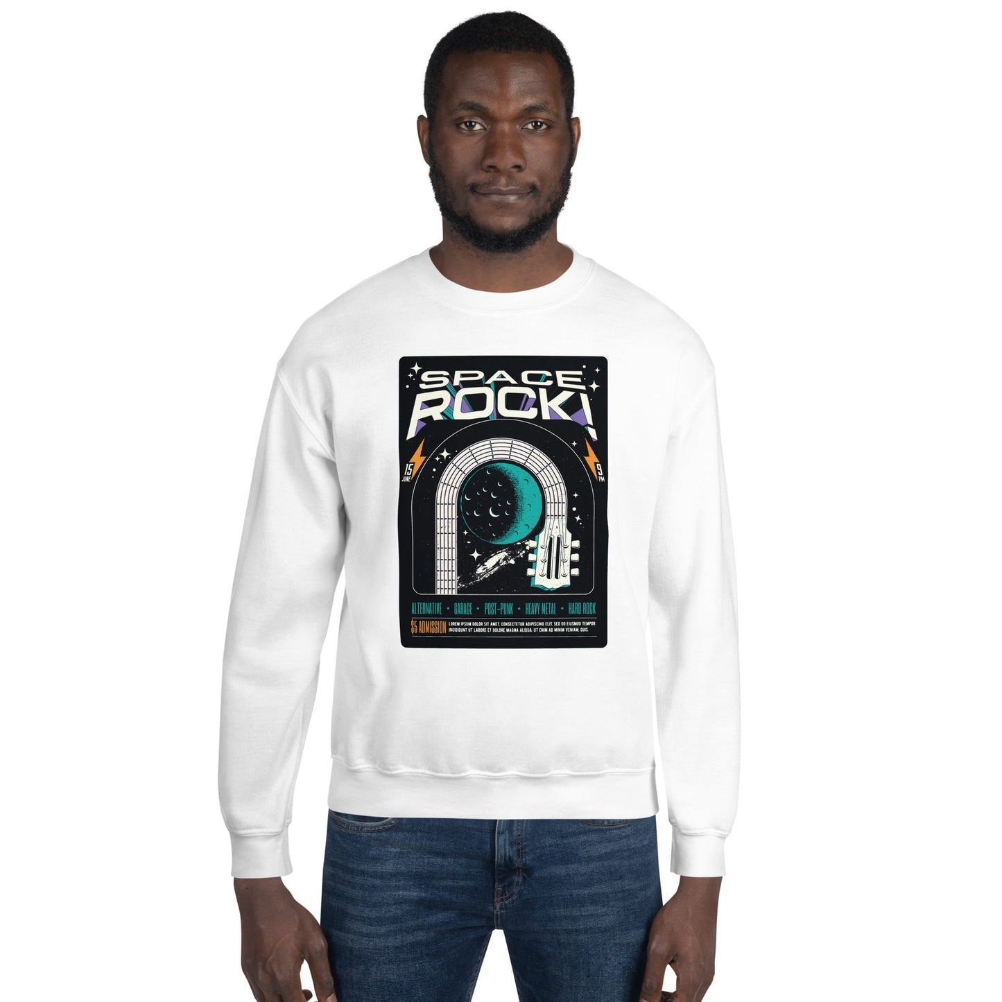Space Rock - Heren Sweatshirt (Print voor)