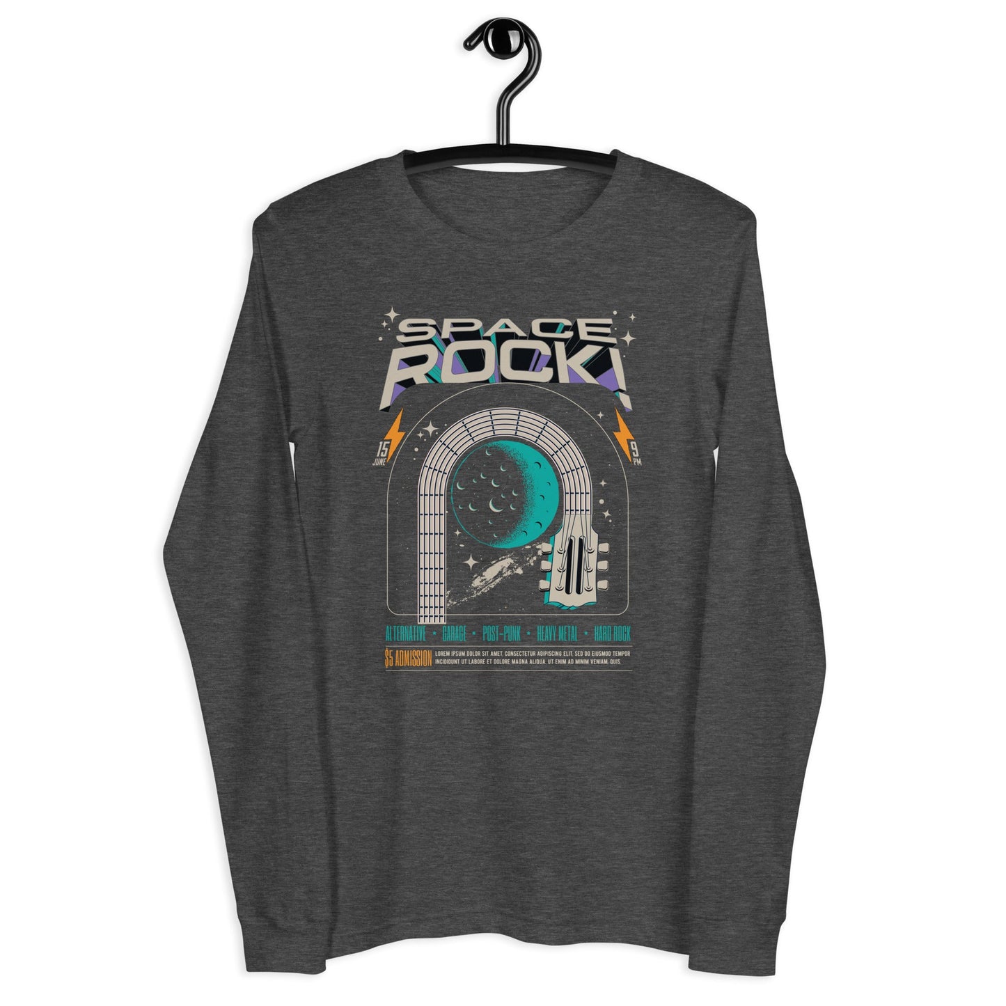 Space Rock - Heren Long Sleeve T-Shirt (Print voor)