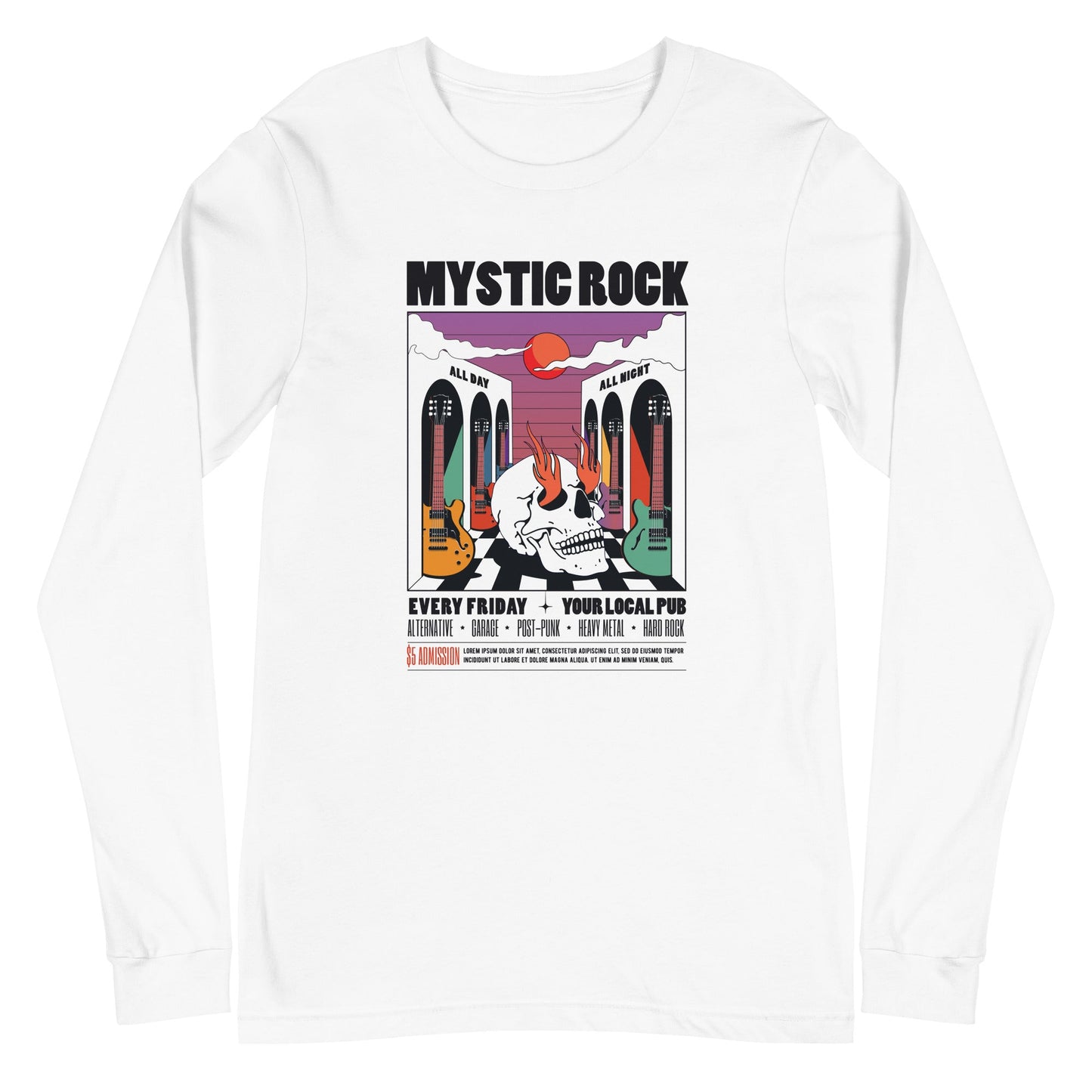 Mystic Rock - Heren Long Sleeve T-Shirt (Print voor)