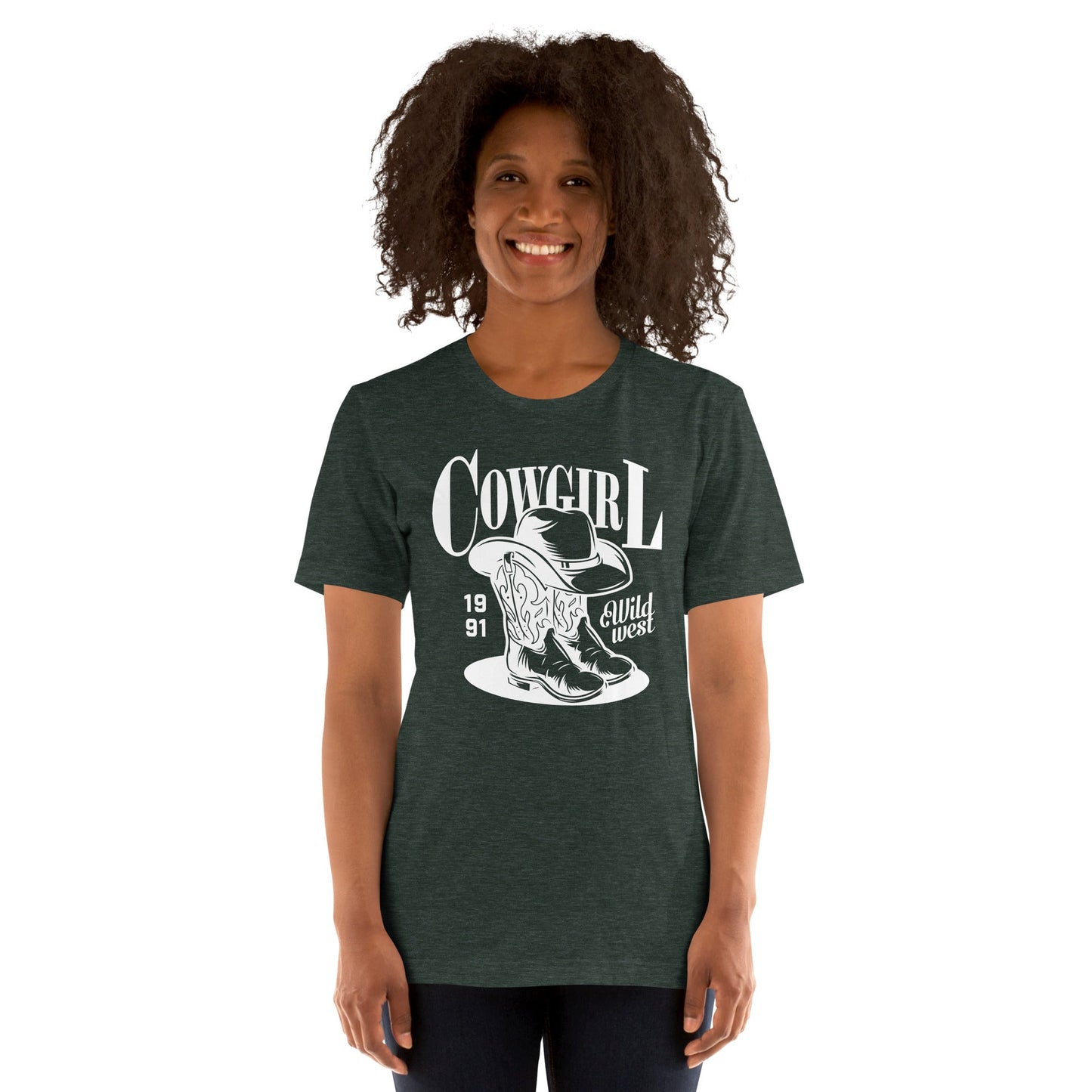 Wild West - Dames T-shirt Donker (Print voor)