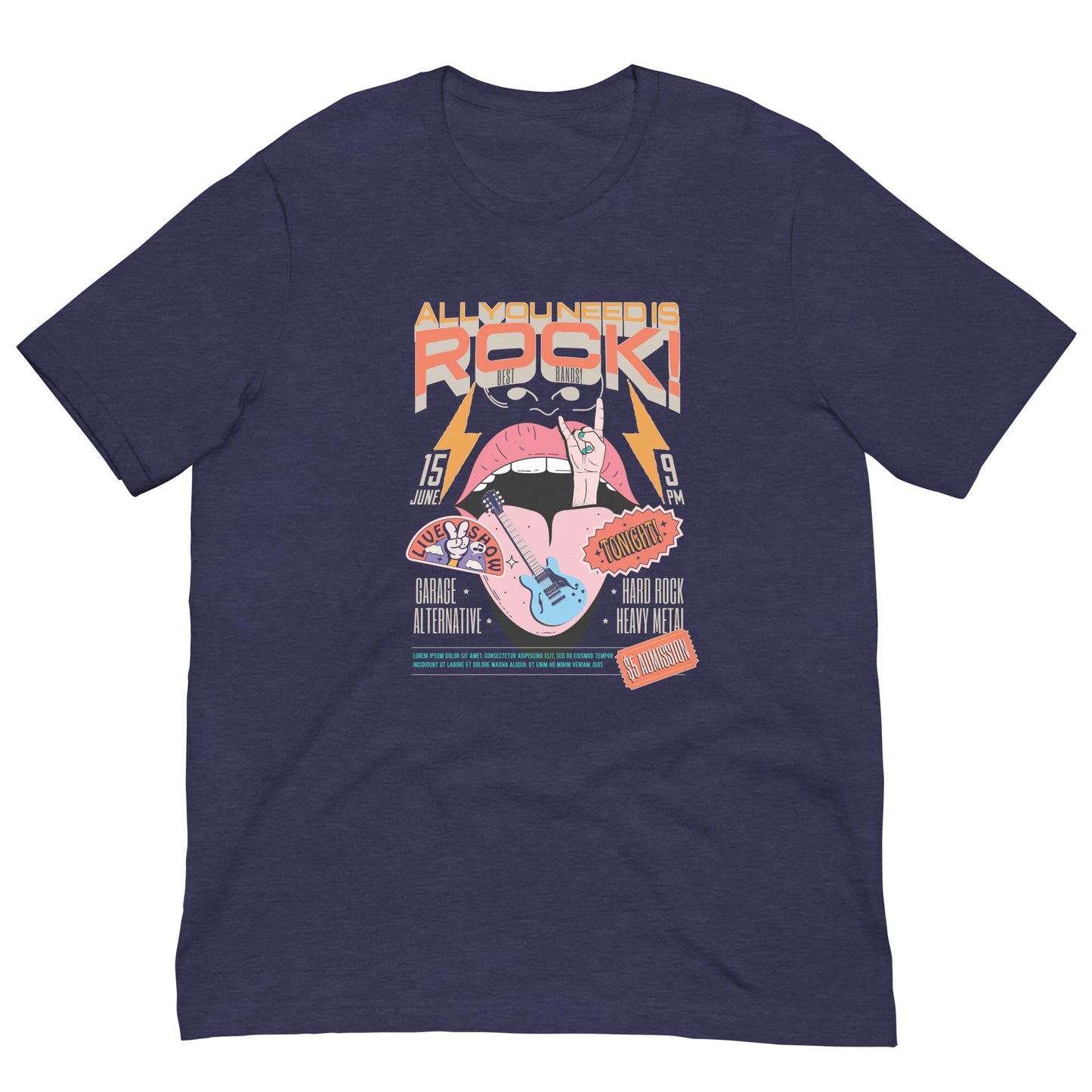 All You Need is Rock - Heren T-Shirt (Print voor)