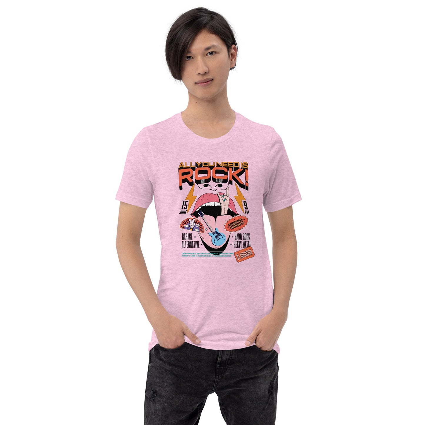 All You Need is Rock - Heren T-Shirt (Print voor)