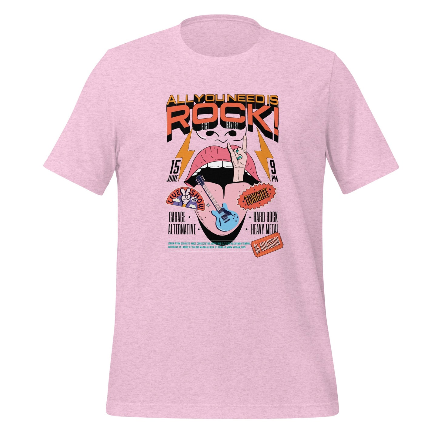 All You Need is Rock - Heren T-Shirt (Print voor)