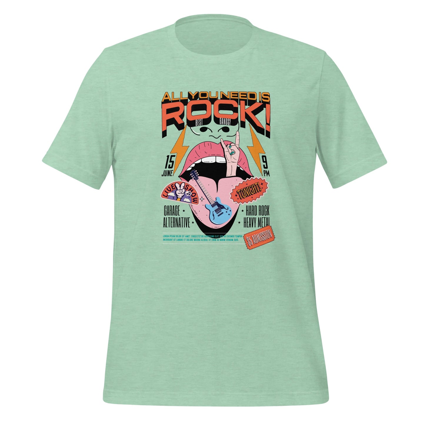 All You Need is Rock - Heren T-Shirt (Print voor)