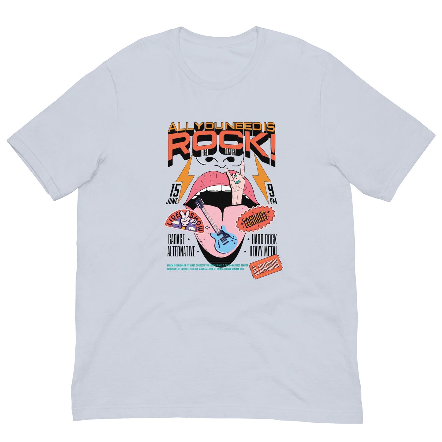 All You Need is Rock - Heren T-Shirt (Print voor)