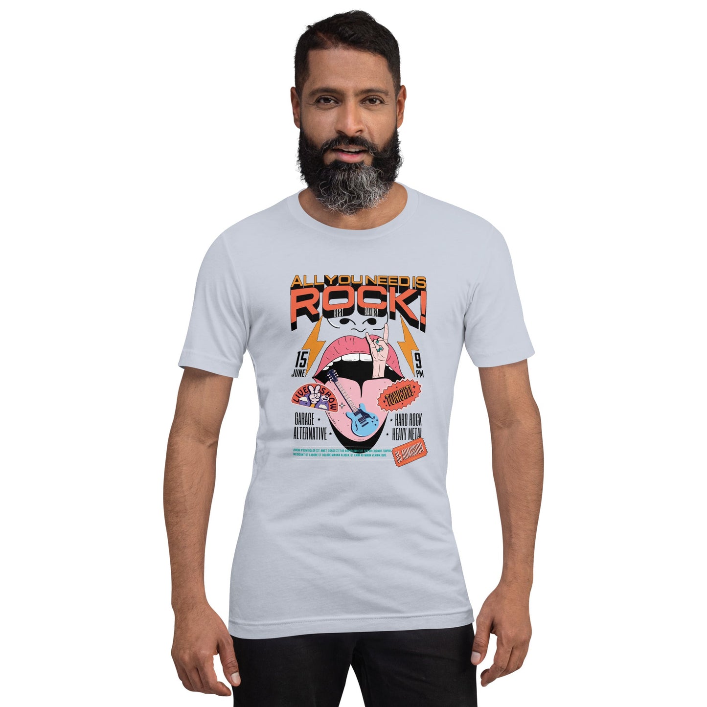 All You Need is Rock - Heren T-Shirt (Print voor)