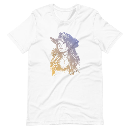 Cowgirl - Dames T-shirt kleur (Print voor)