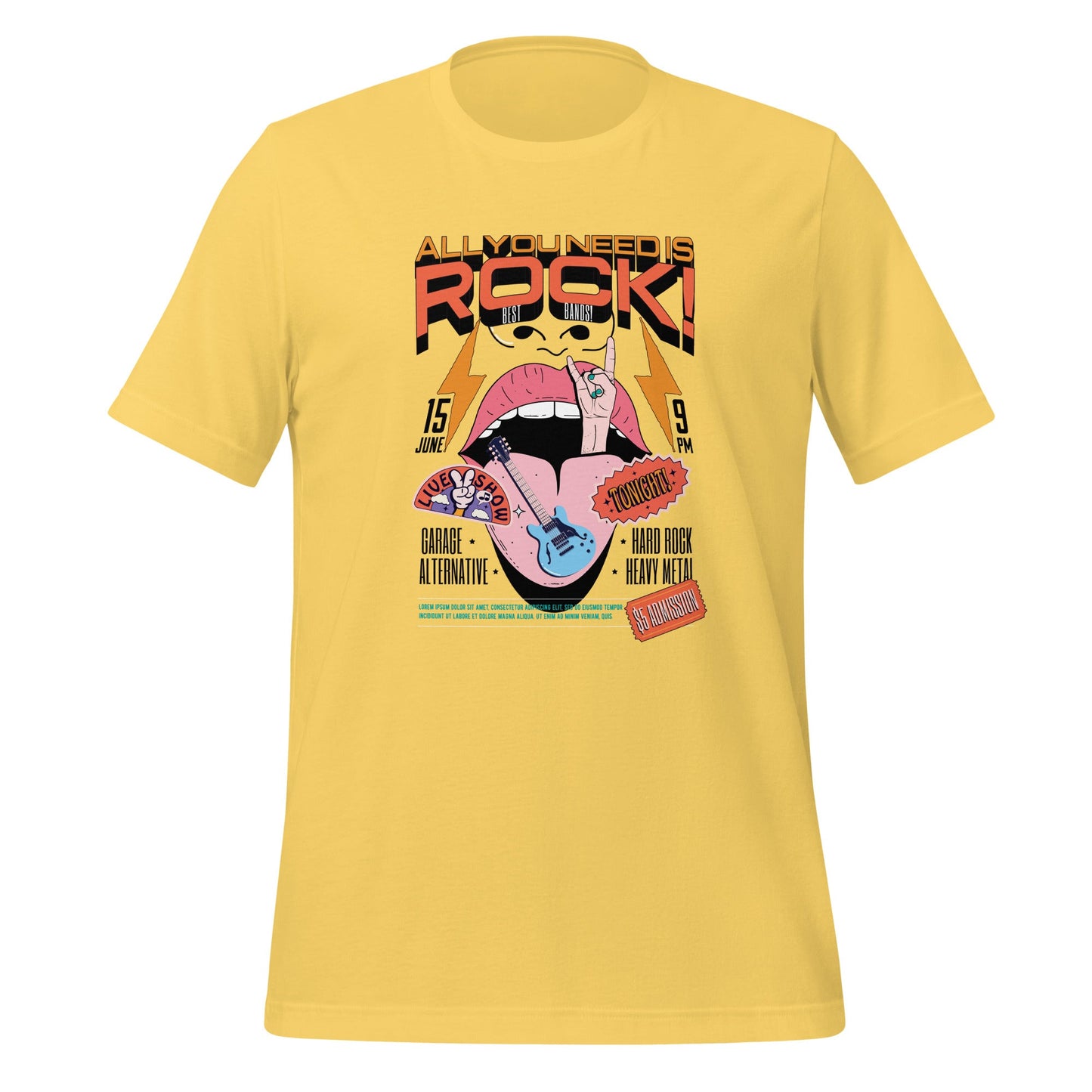 All You Need is Rock - Heren T-Shirt (Print voor)