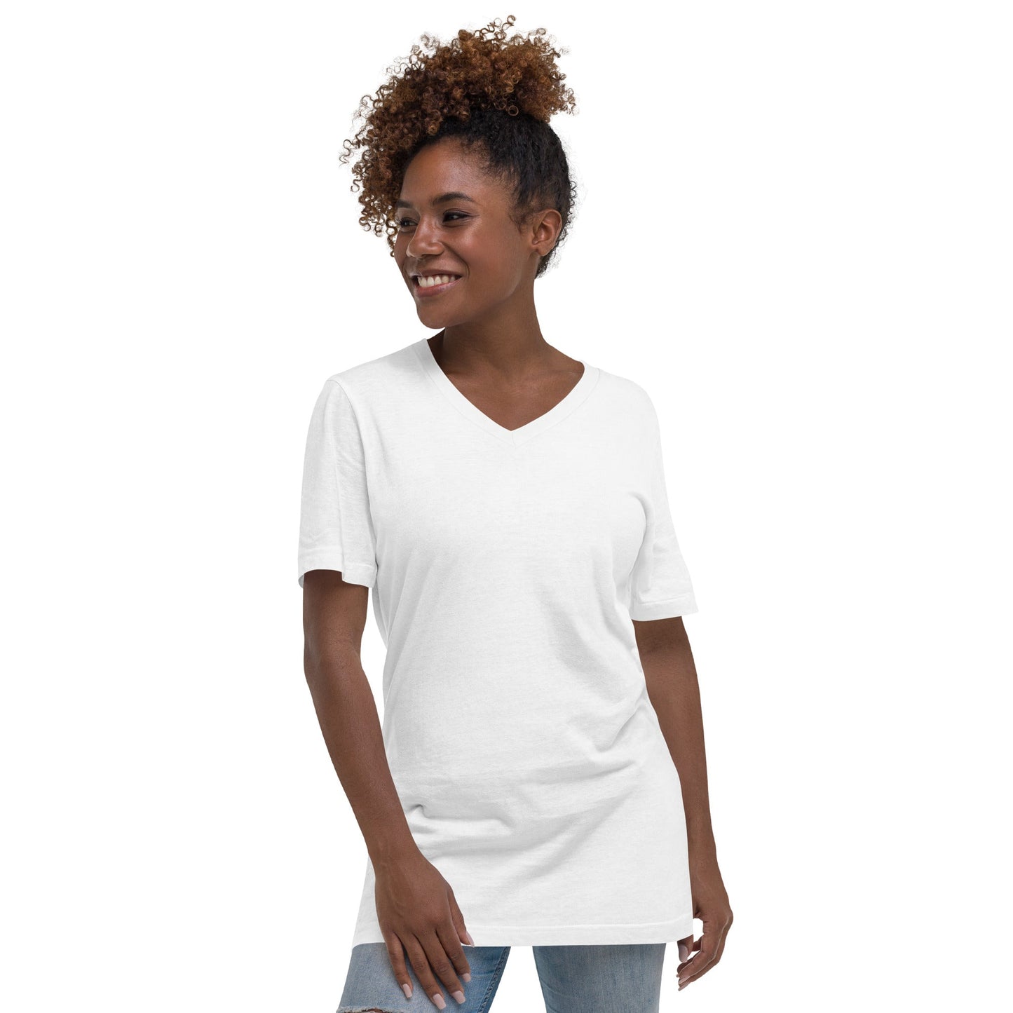 This ain't Texas - Dames V-neck T-shirt Kleur (Print achter)