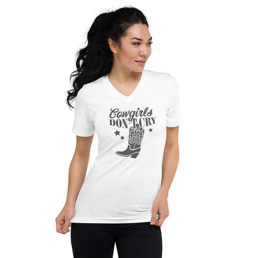Cowgirls don't cry - Dames V-neck T-shirt (Print voor)